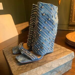 Azalea Wang Stefani Denim Heels